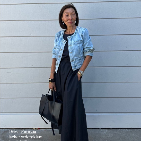 Derek Lam 10 Crosby Penny Denim Collarless Jacket Astor Vintage